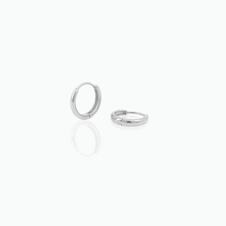 Hinged Huggie Earrings – Minimalist Sterling Silver Hoops, Lightweight Gift for Her- S070