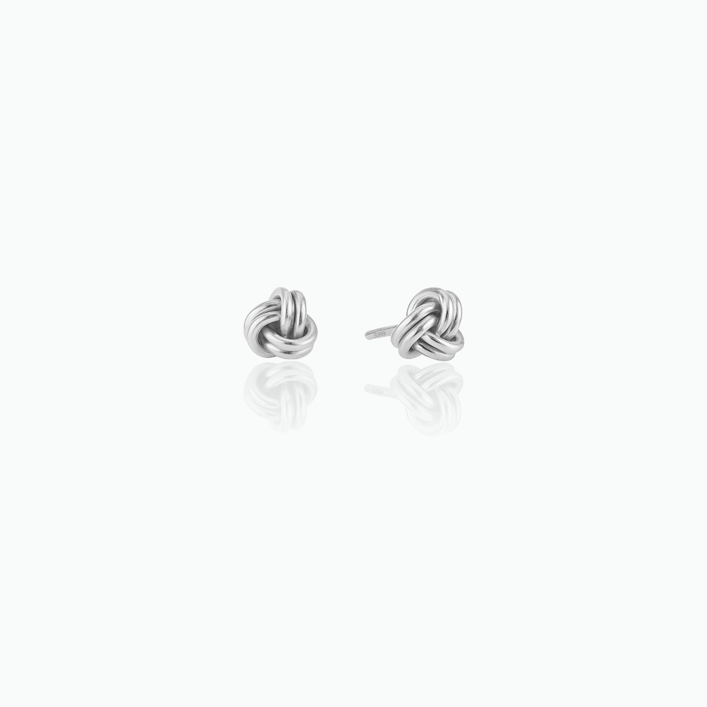 Sterling Silver Love Knot Stud Earrings