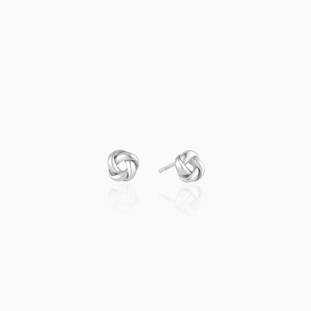 Sterling Silver Love Knot Stud Earrings