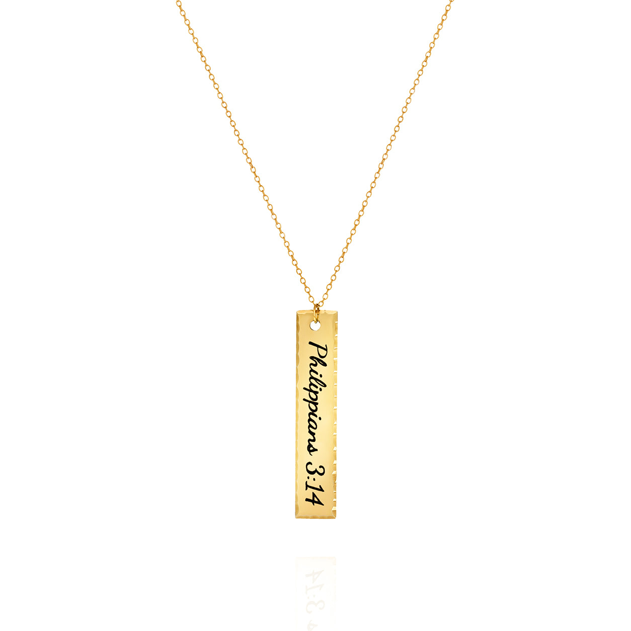 Vertical Hammered Edge Bar Necklace