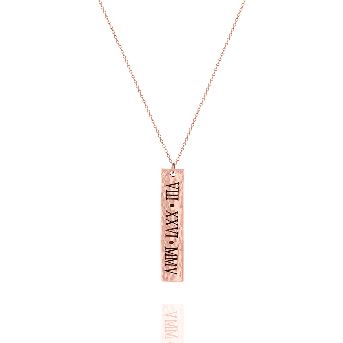 Personalized Hammered Vertical Bar Necklace