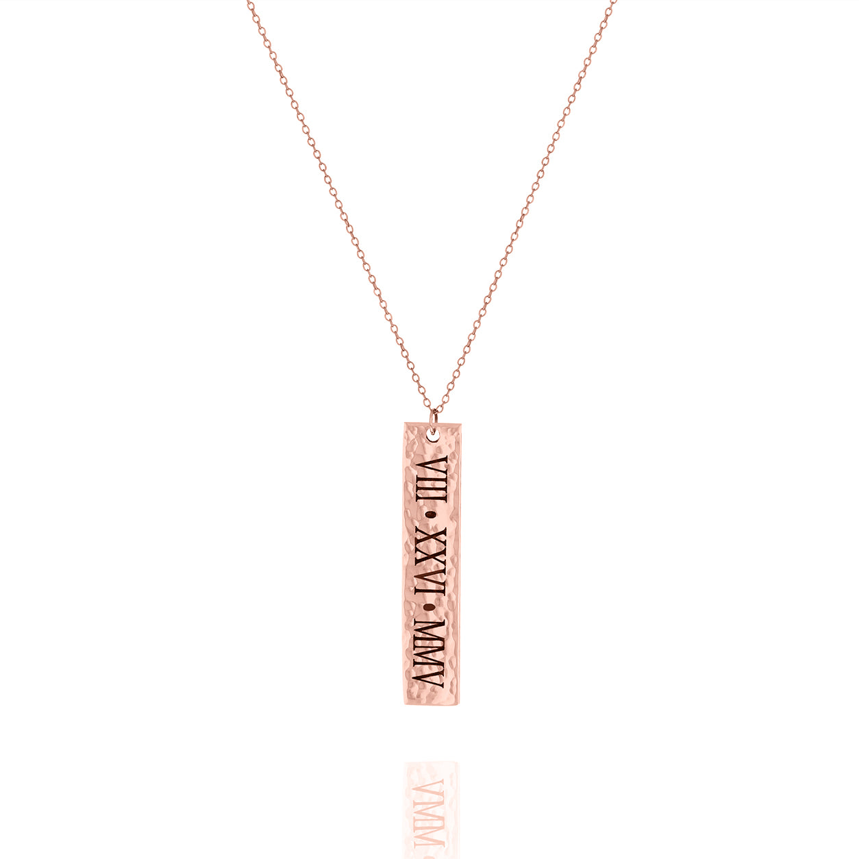 Personalized Hammered Vertical Bar Necklace