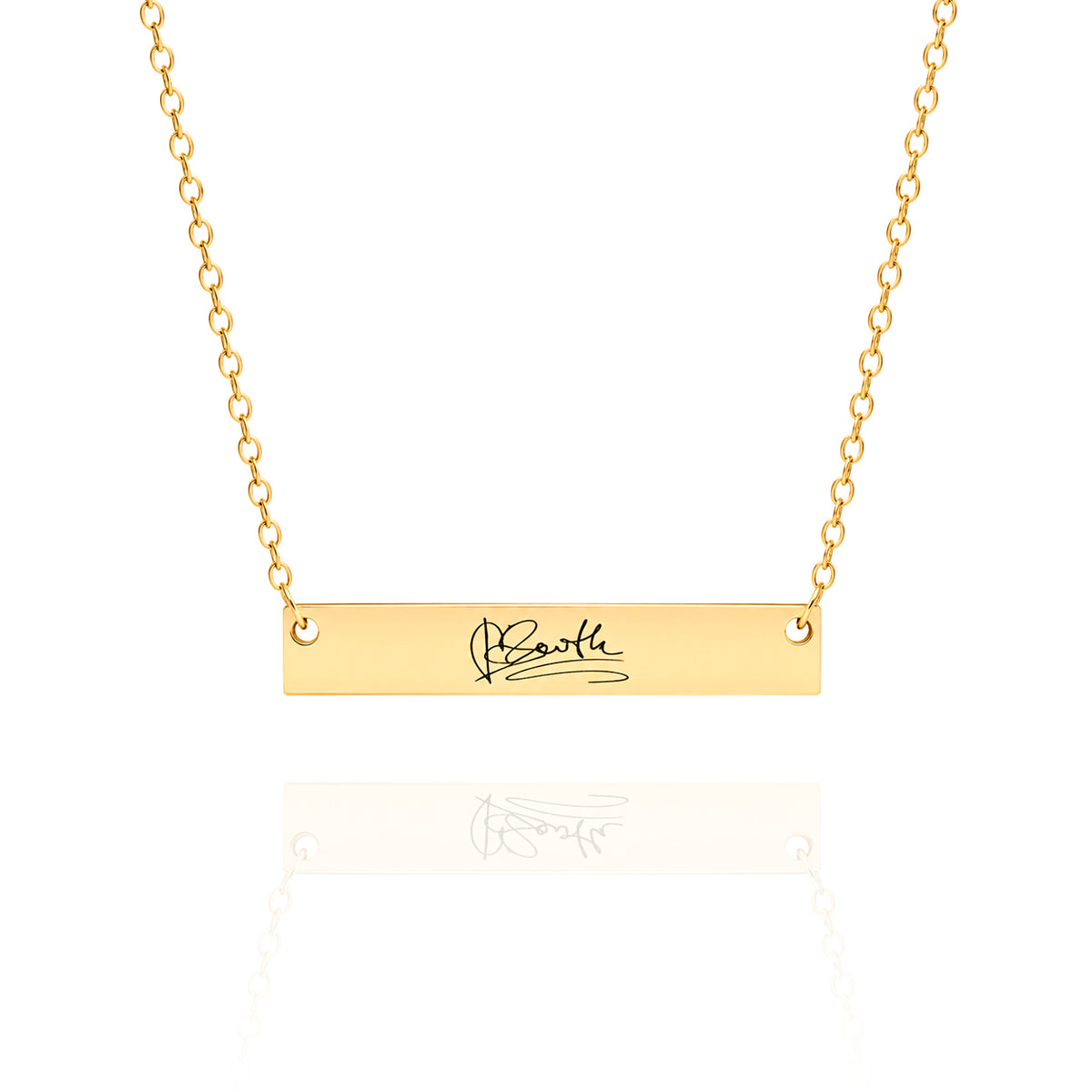 Handwriting Bar Necklace – Personalized Engraved Keepsake