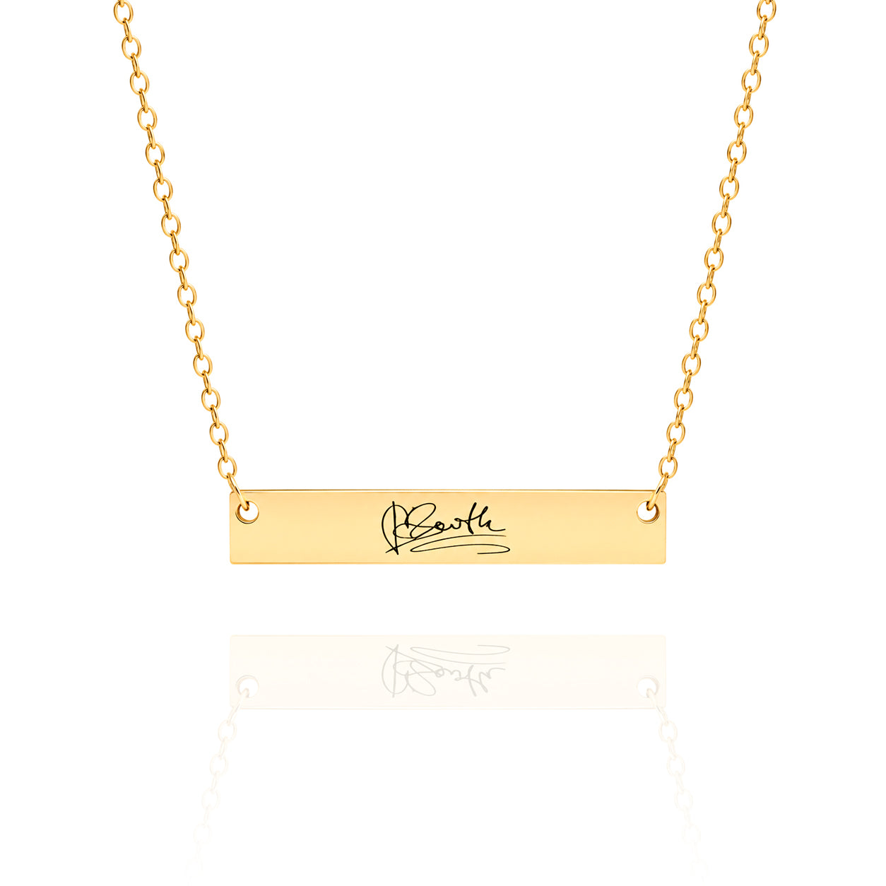 Handwriting Bar Necklace – Personalized Engraved Keepsake