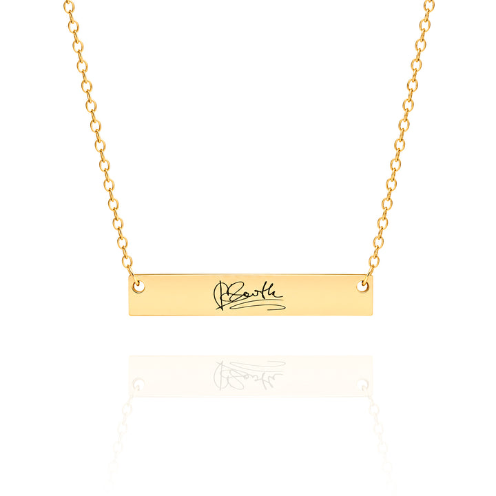 Handwriting Bar Necklace – Personalized Engraved Keepsake