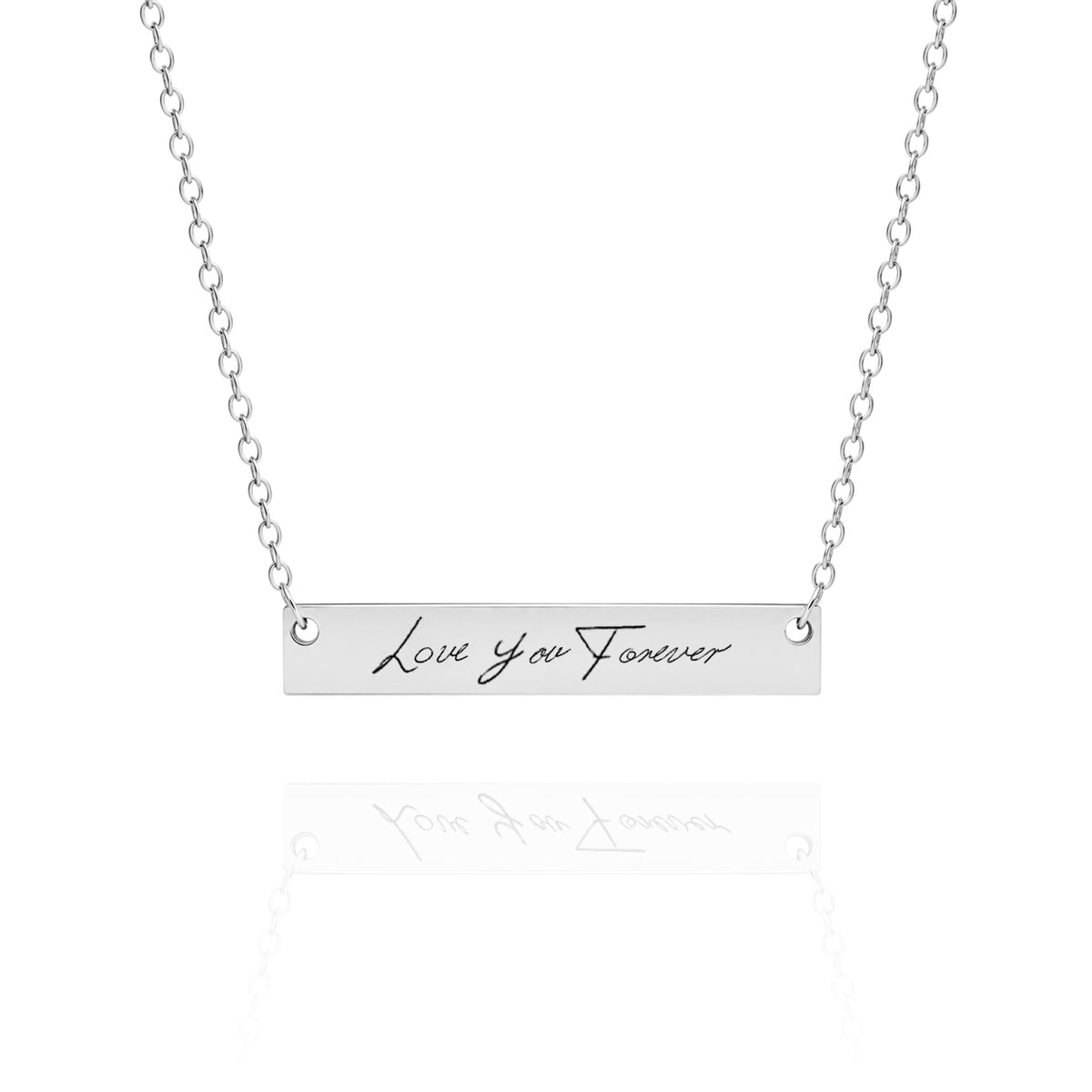 Handwriting Bar Necklace – Personalized Engraved Keepsake