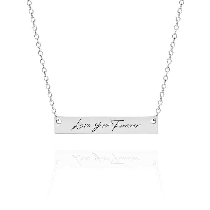 Handwriting Bar Necklace – Personalized Engraved Keepsake