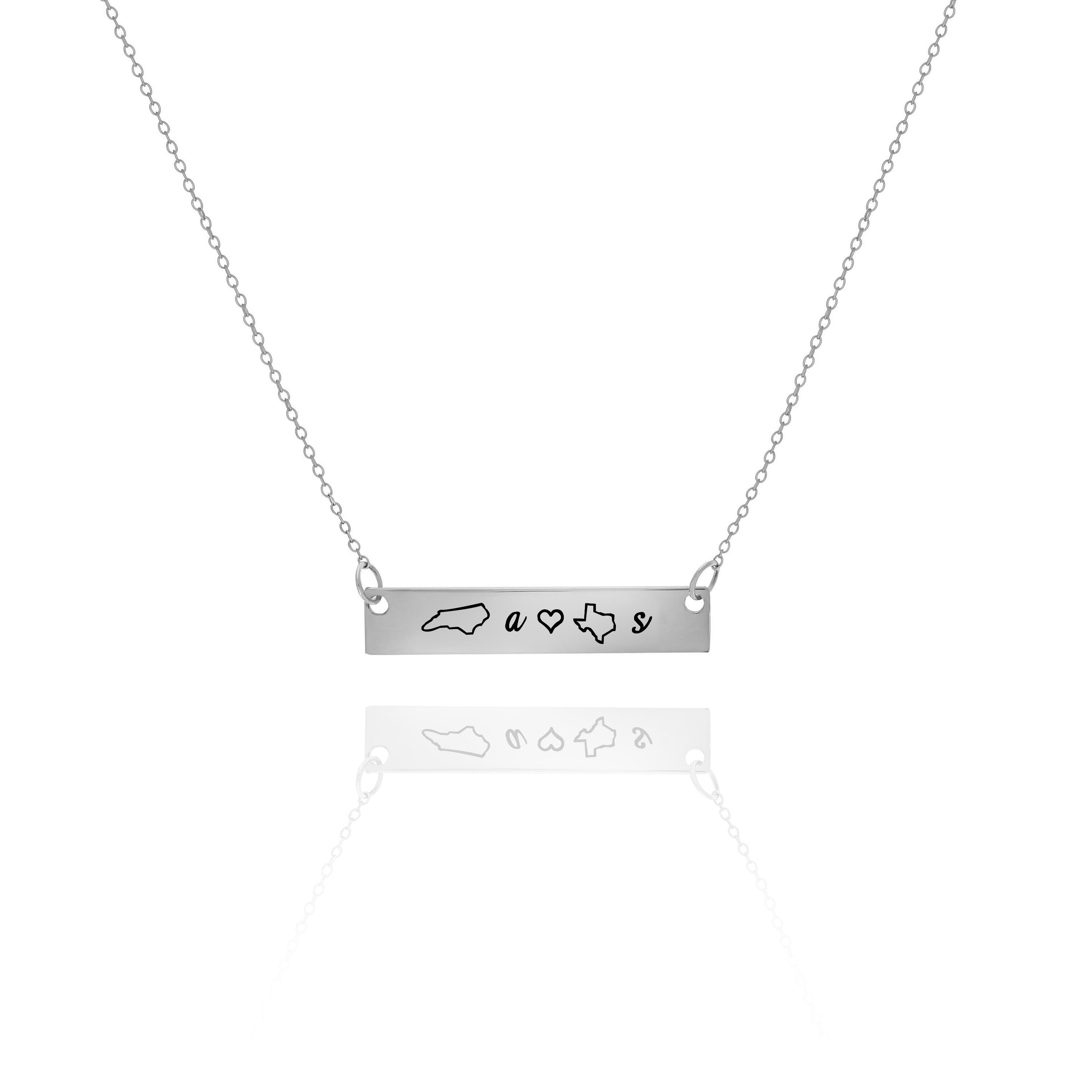 Two State Necklace – Long Distance Personalized Bar