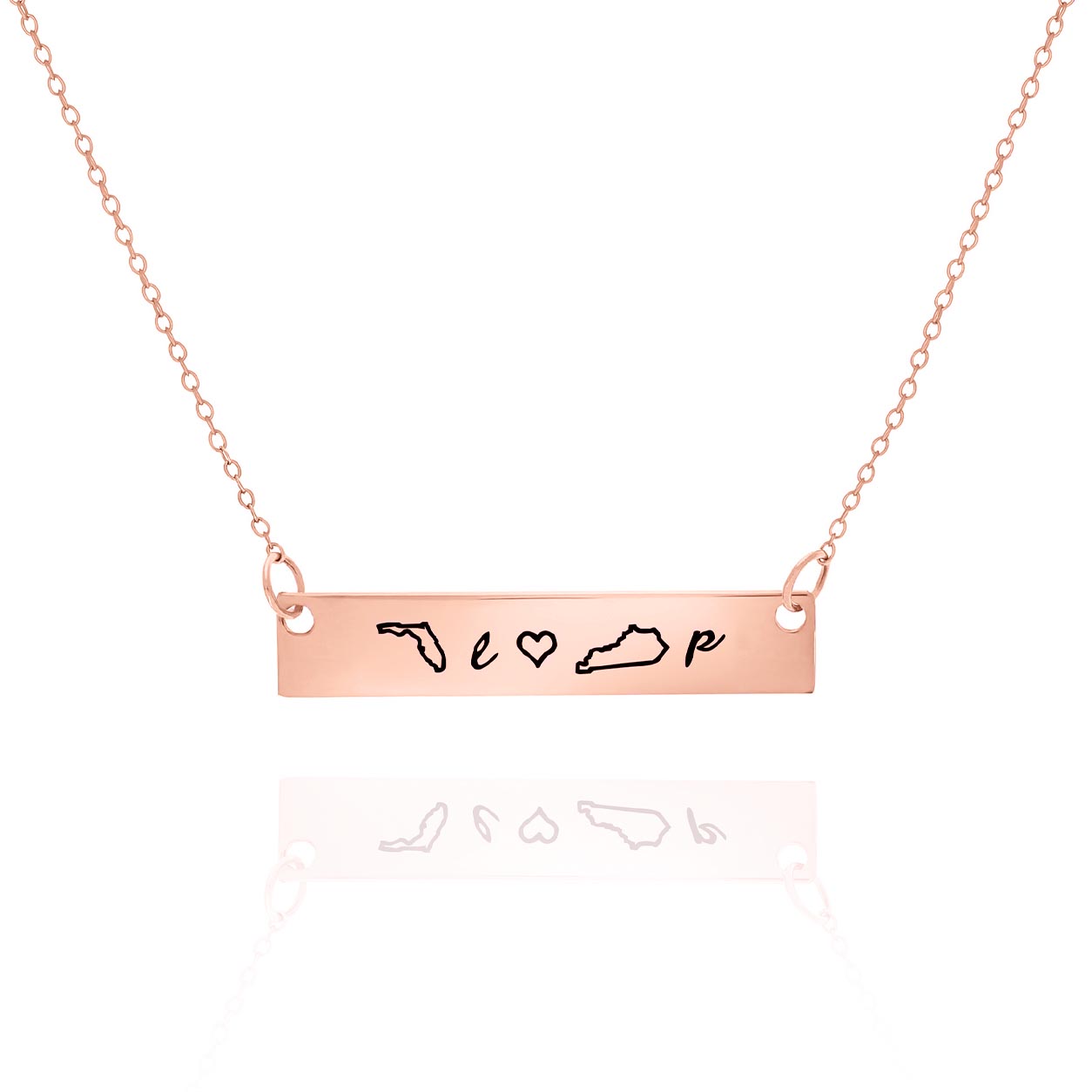 Two State Necklace – Long Distance Personalized Bar