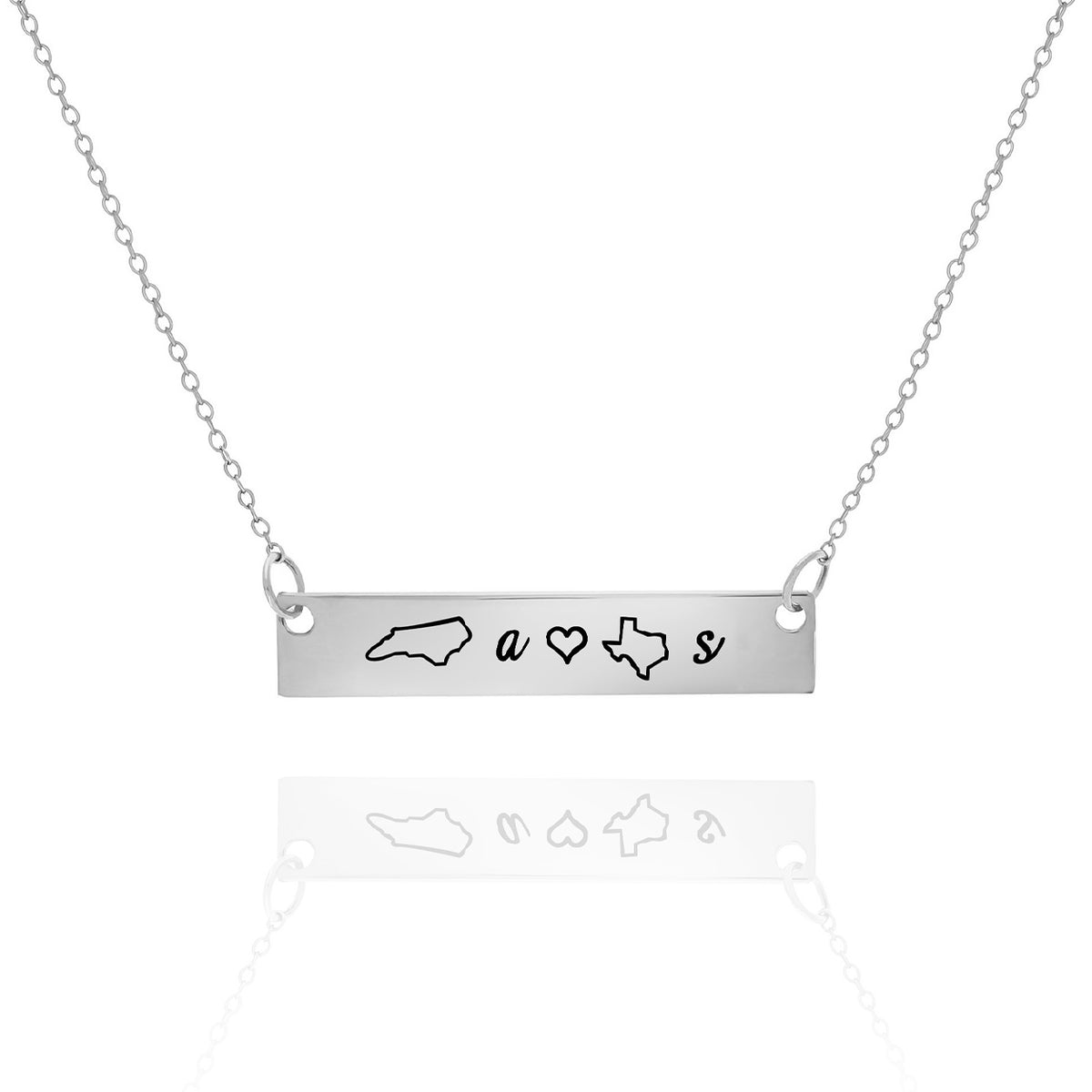 Two State Necklace – Long Distance Personalized Bar