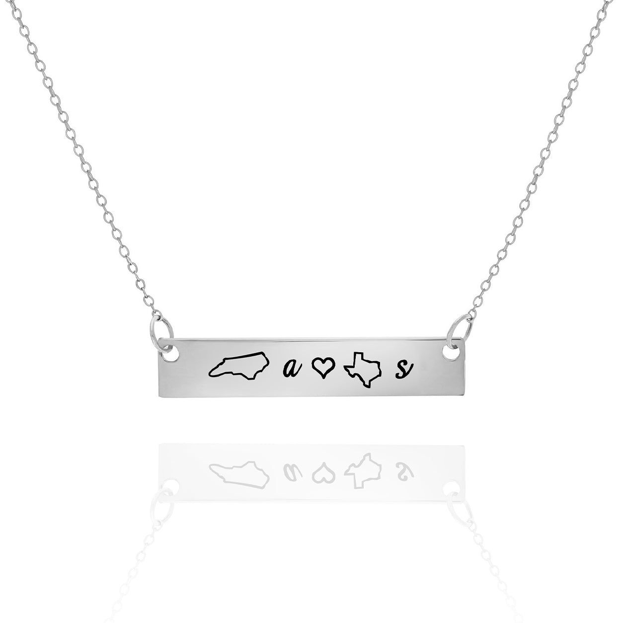 Two State Necklace – Long Distance Personalized Bar