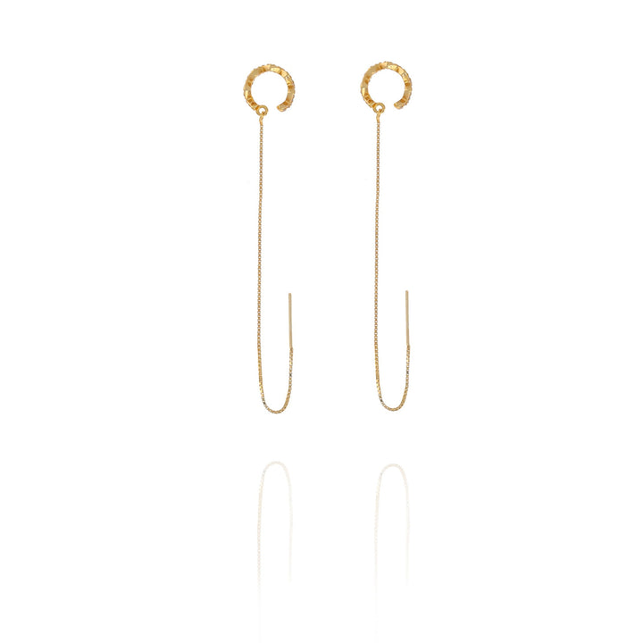 Ear Cuff with CZ diamond Chain Earrings