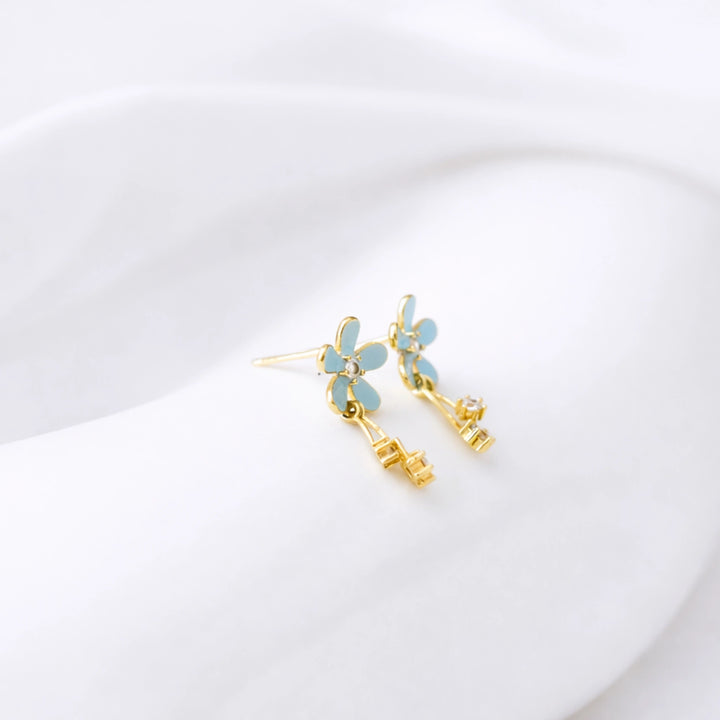 Daisy Dangle Earrings in Sterling Silver