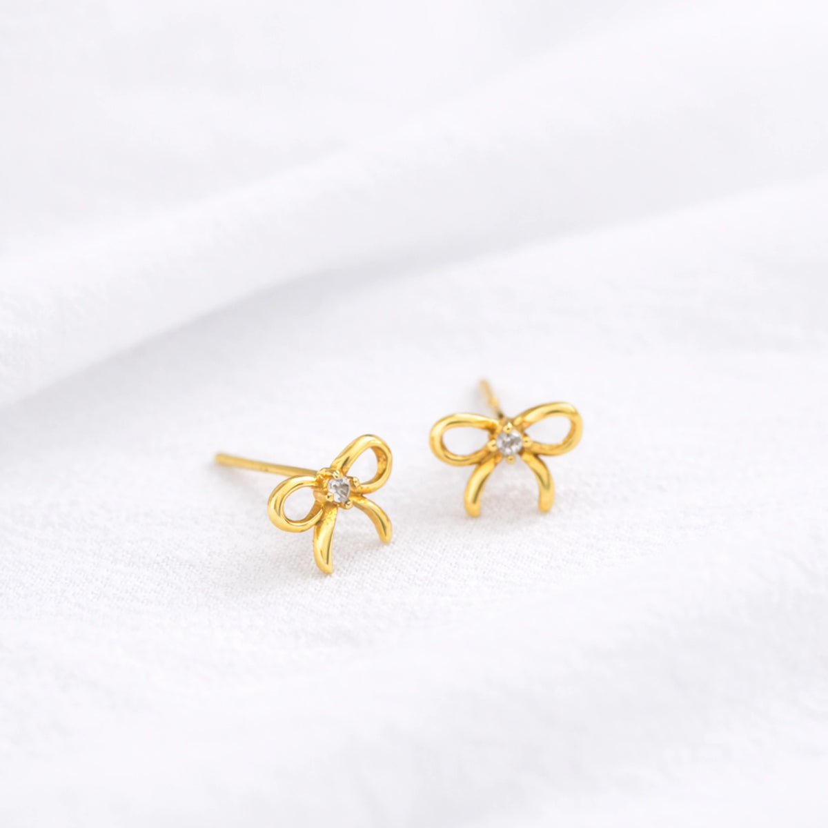 Sterling Silver Bow Stud Earrings