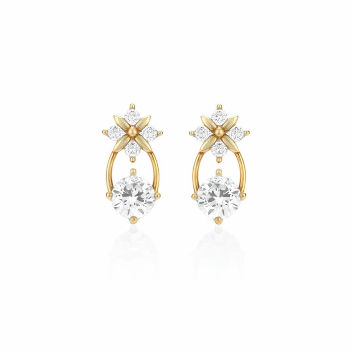 Sterling Silver Starburst Birthstone Dangle Earrings