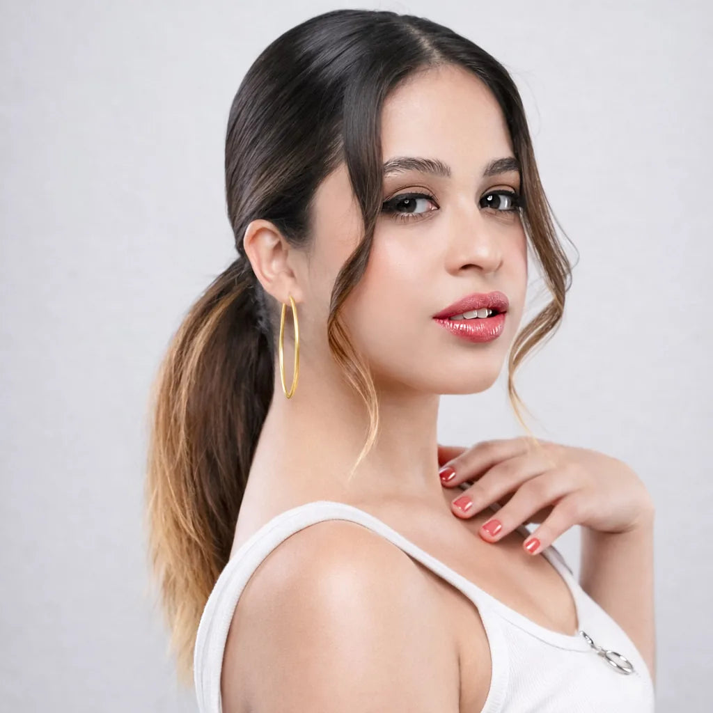 Sterling Silver Large Hoop Earrings