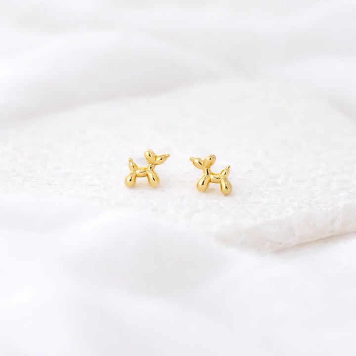 Balloon Dog Stud Earrings in Sterling Silver