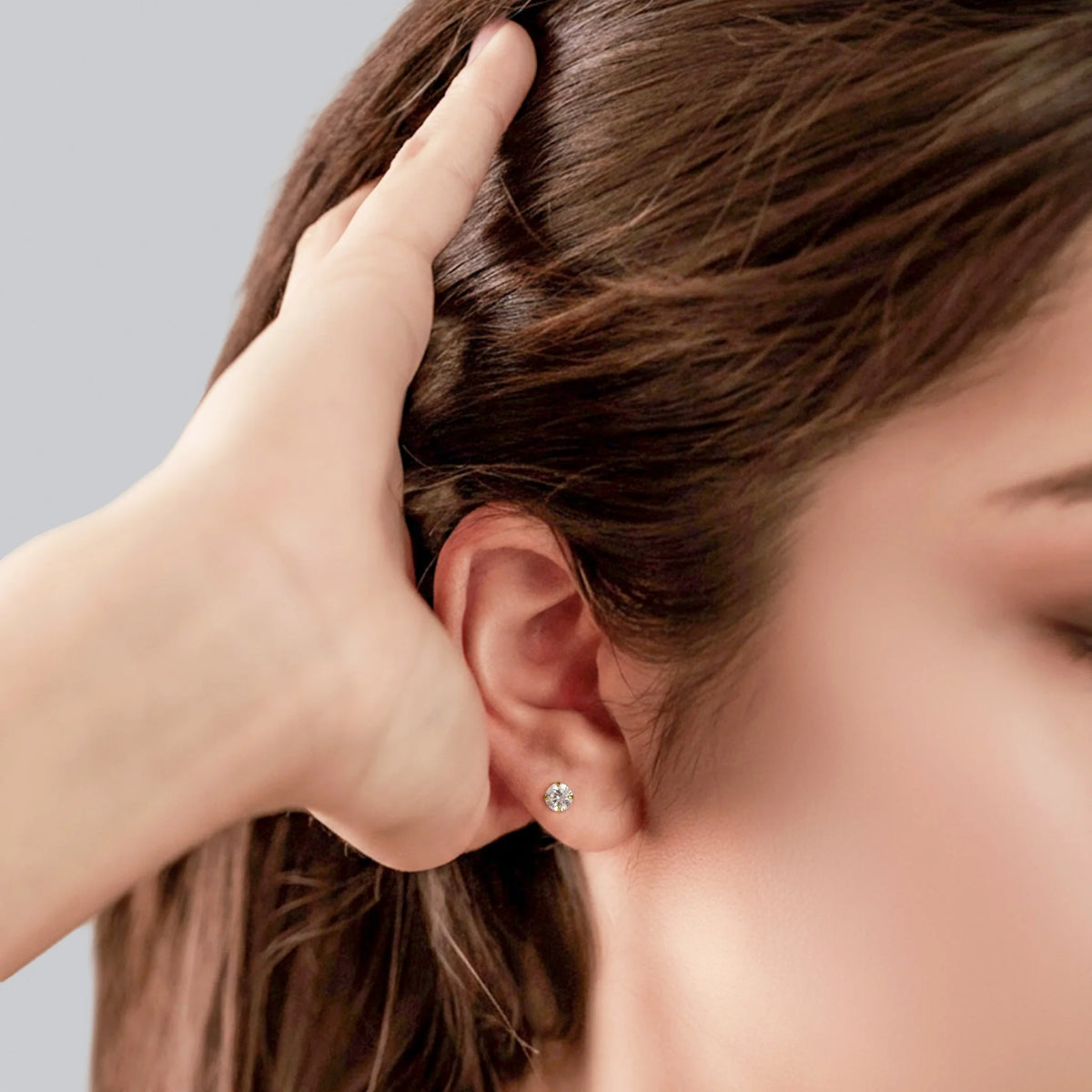 Tiny CZ Stud Earrings in Sterling Silver