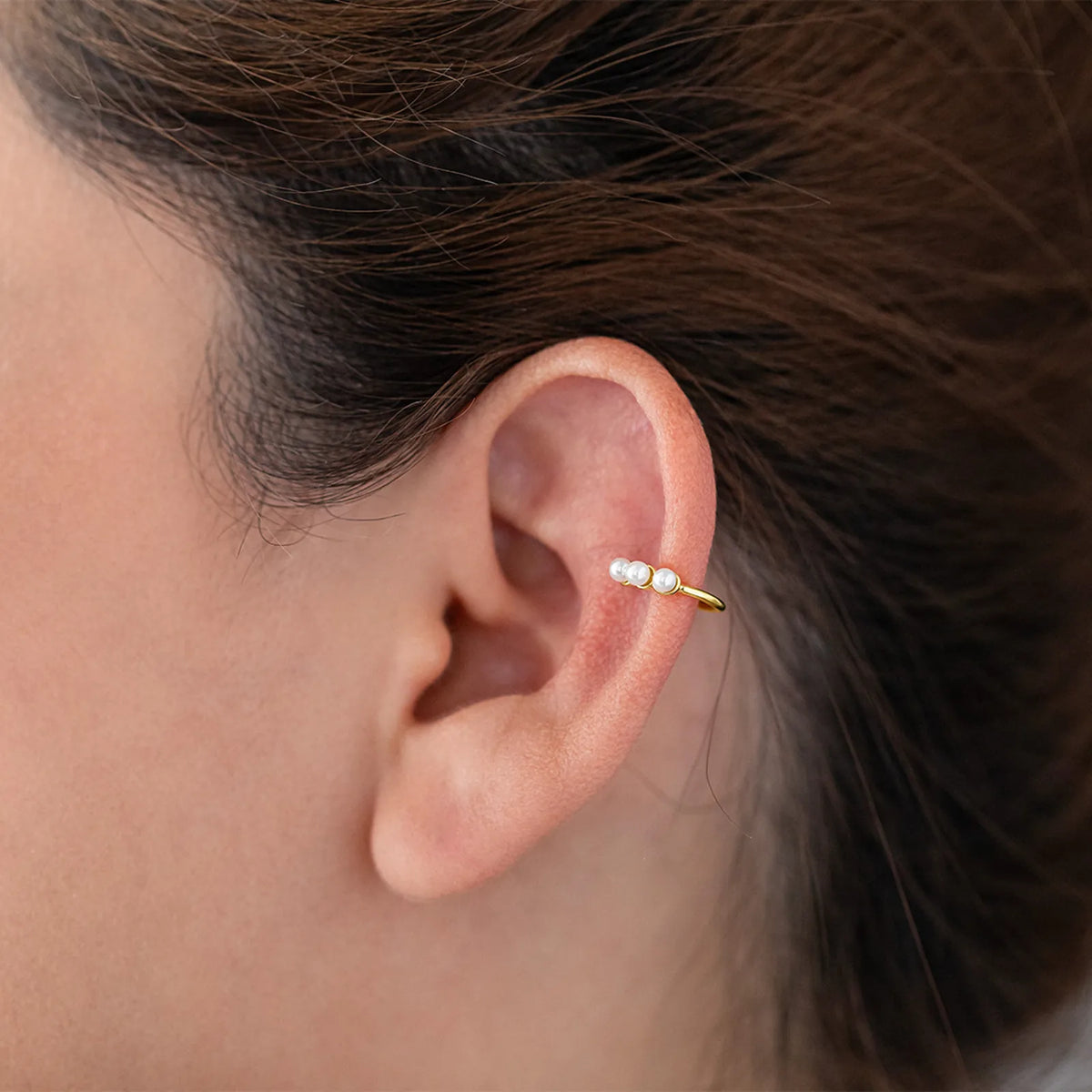 Gold Pearl Ear Cuff Earrings – No Piercing