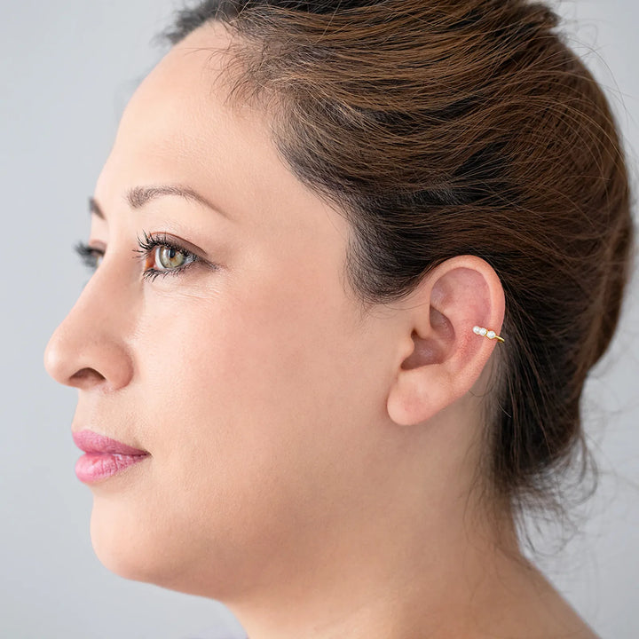 Gold Pearl Ear Cuff Earrings – No Piercing