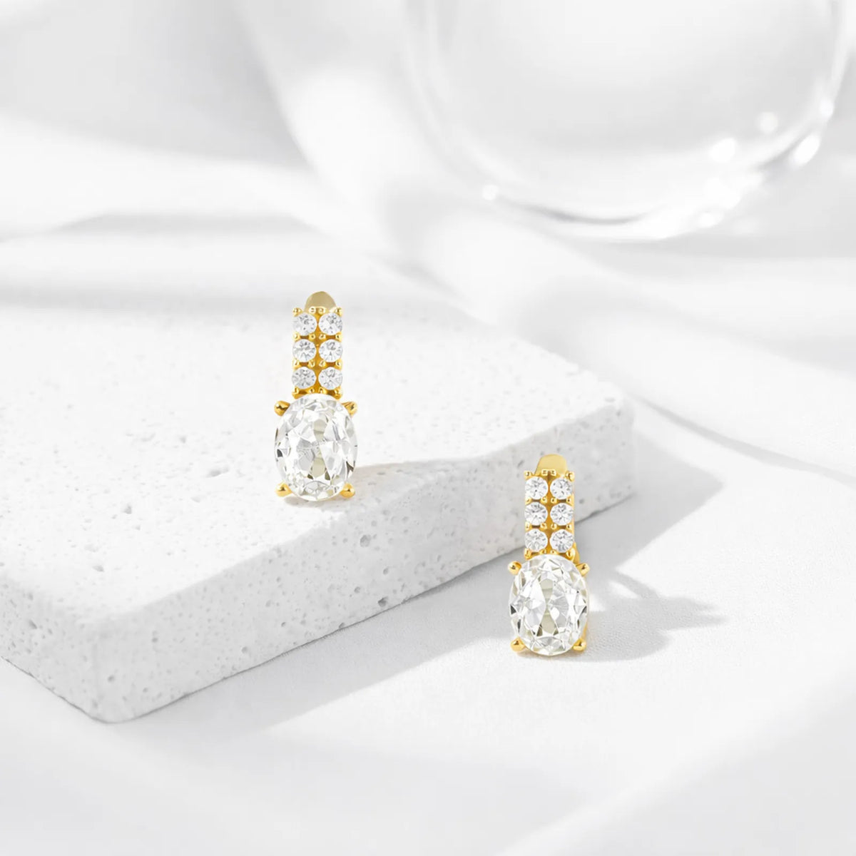 Sterling Silver Birthstone Drop Stud Earrings
