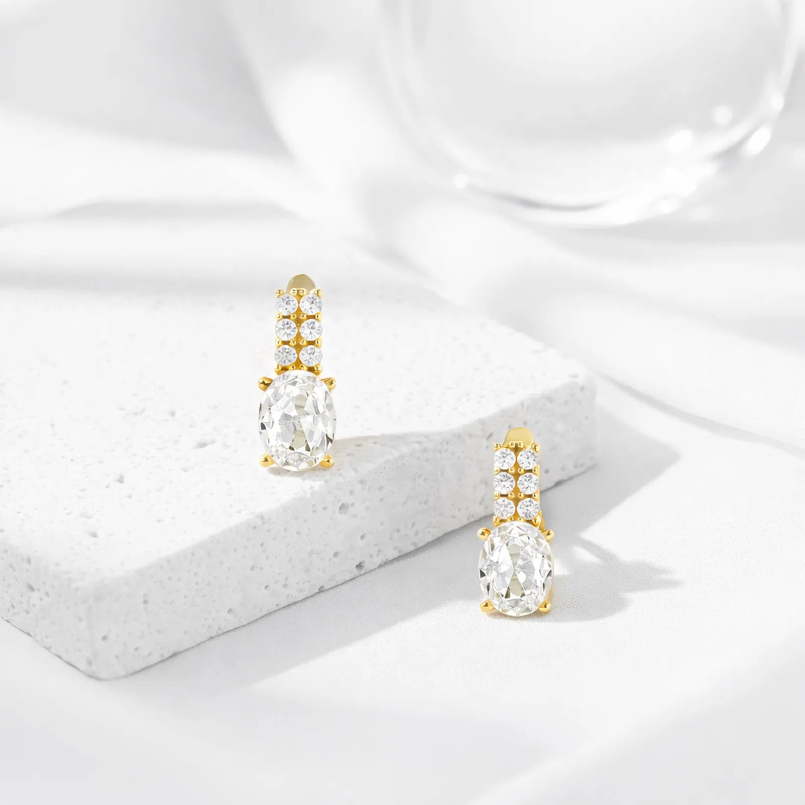Sterling Silver Birthstone Drop Stud Earrings