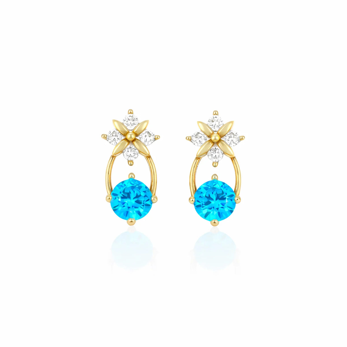 Sterling Silver Starburst Birthstone Dangle Earrings