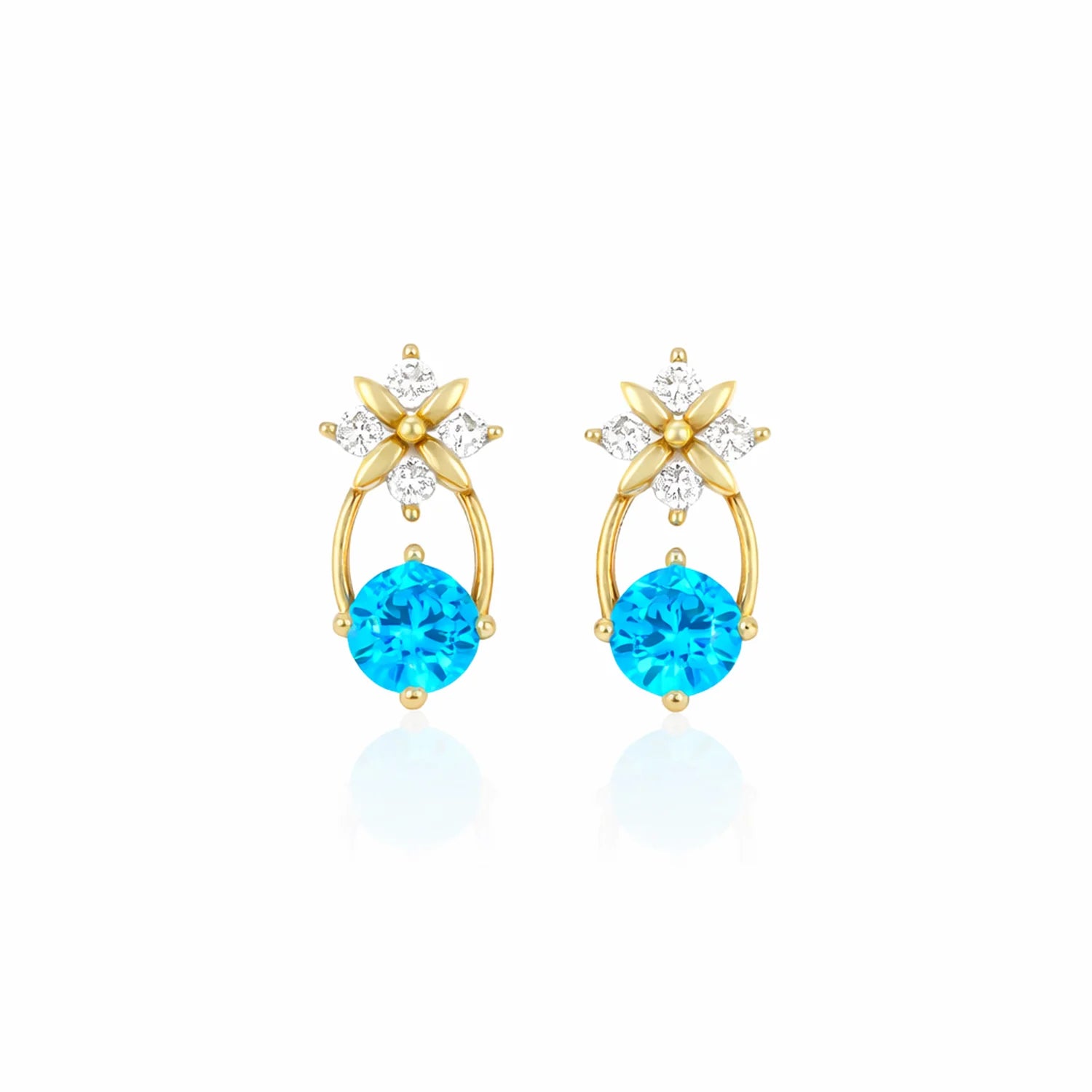 Sterling Silver Starburst Birthstone Dangle Earrings