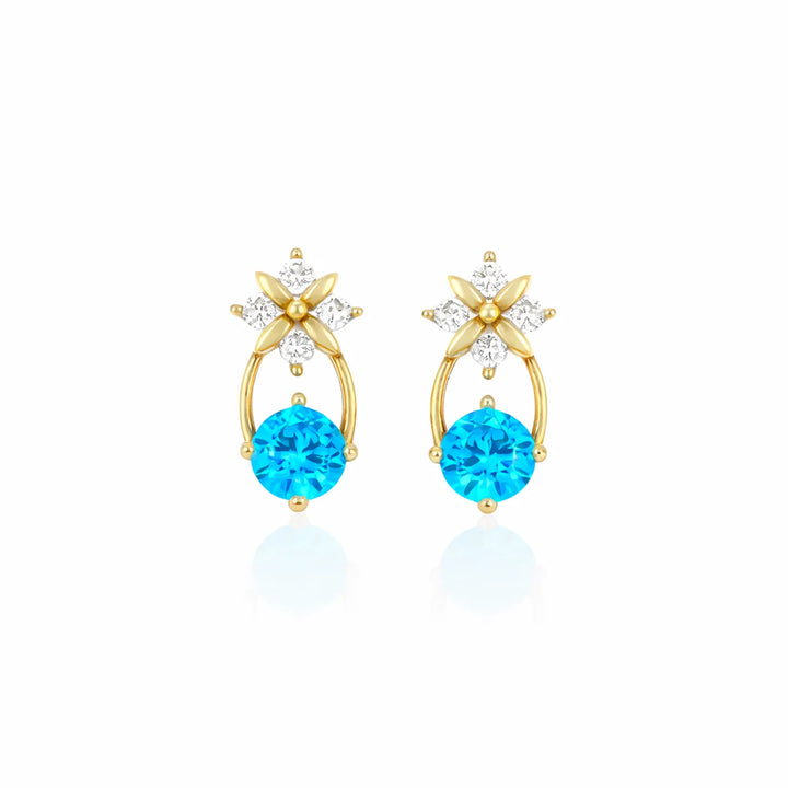 Sterling Silver Starburst Birthstone Dangle Earrings