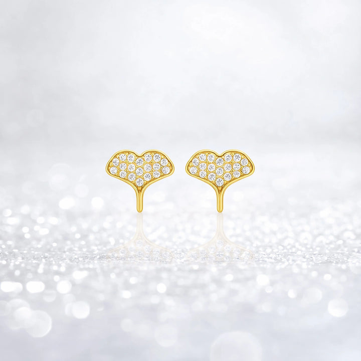 Sterling Silver Whale Tail Crystal Stud Earrings