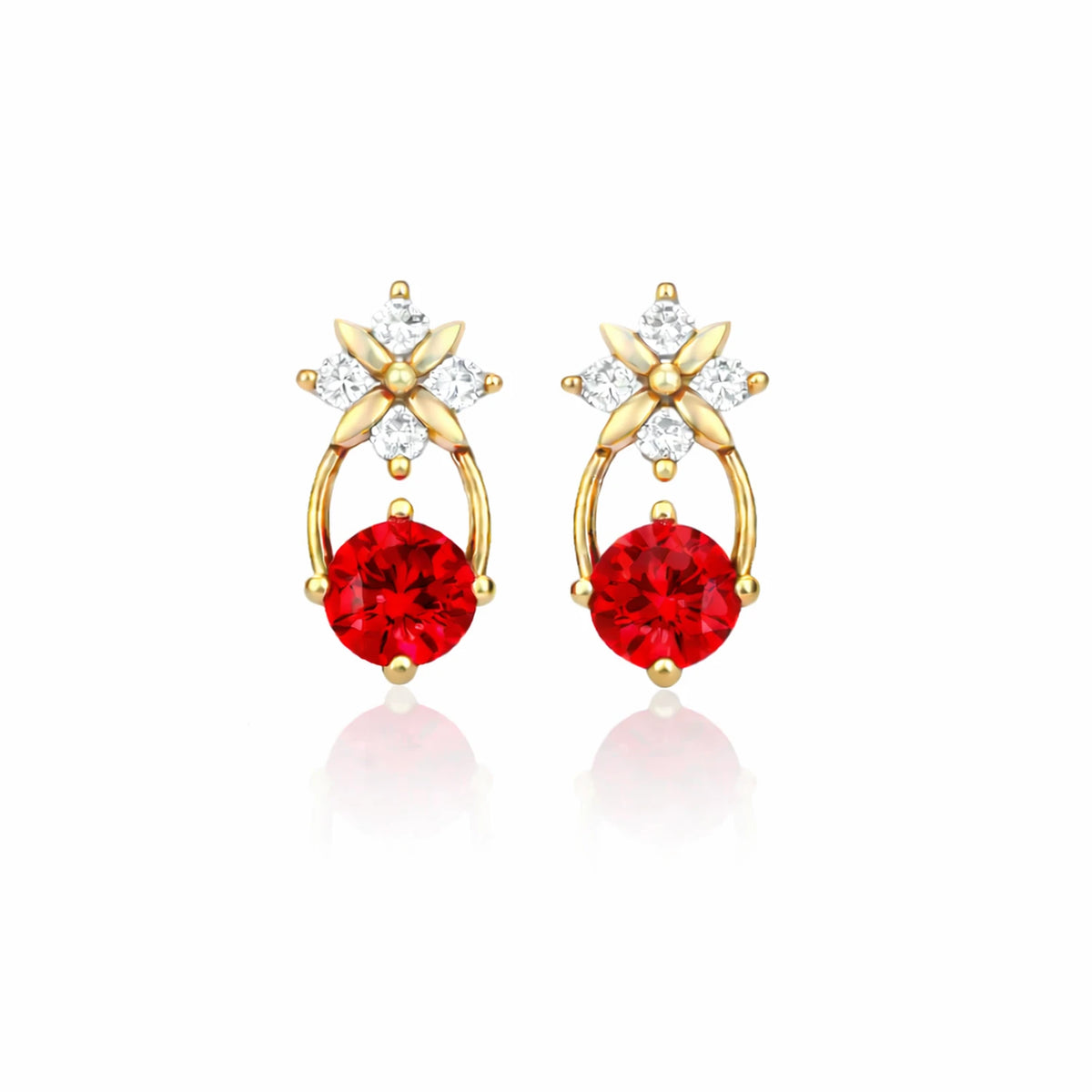 Sterling Silver Starburst Birthstone Dangle Earrings