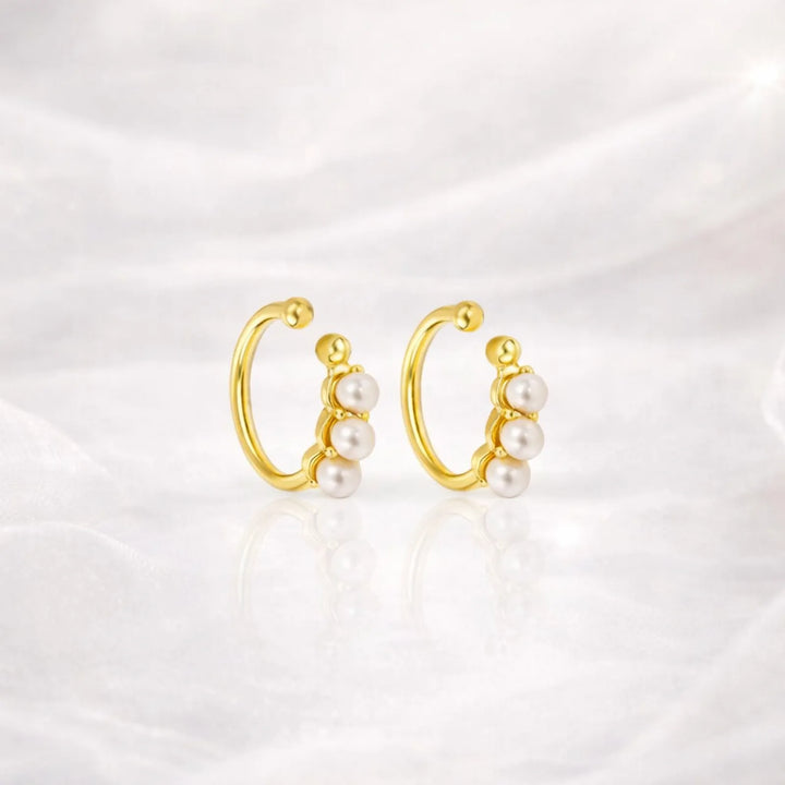 Gold Pearl Ear Cuff Earrings – No Piercing