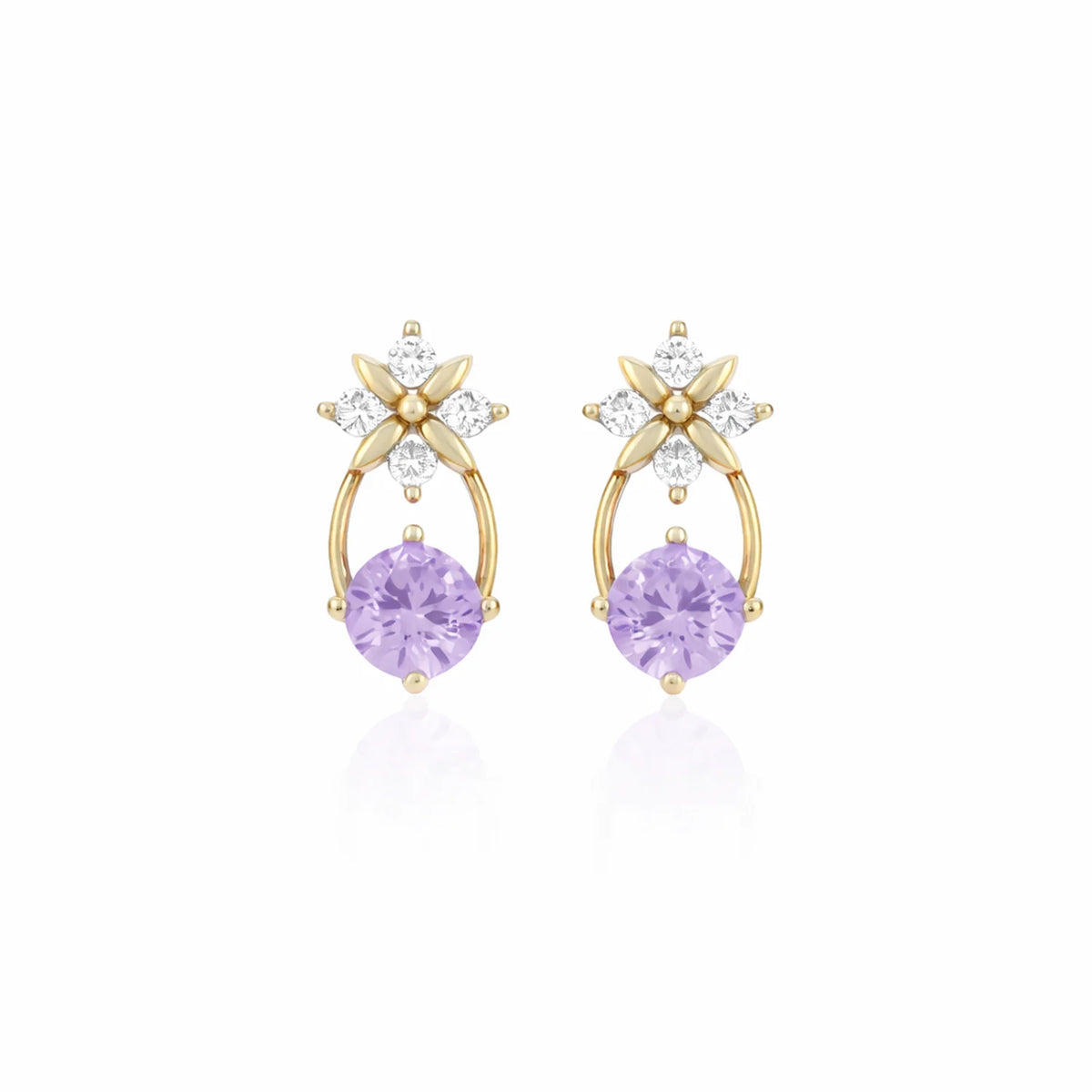 Sterling Silver Starburst Birthstone Dangle Earrings