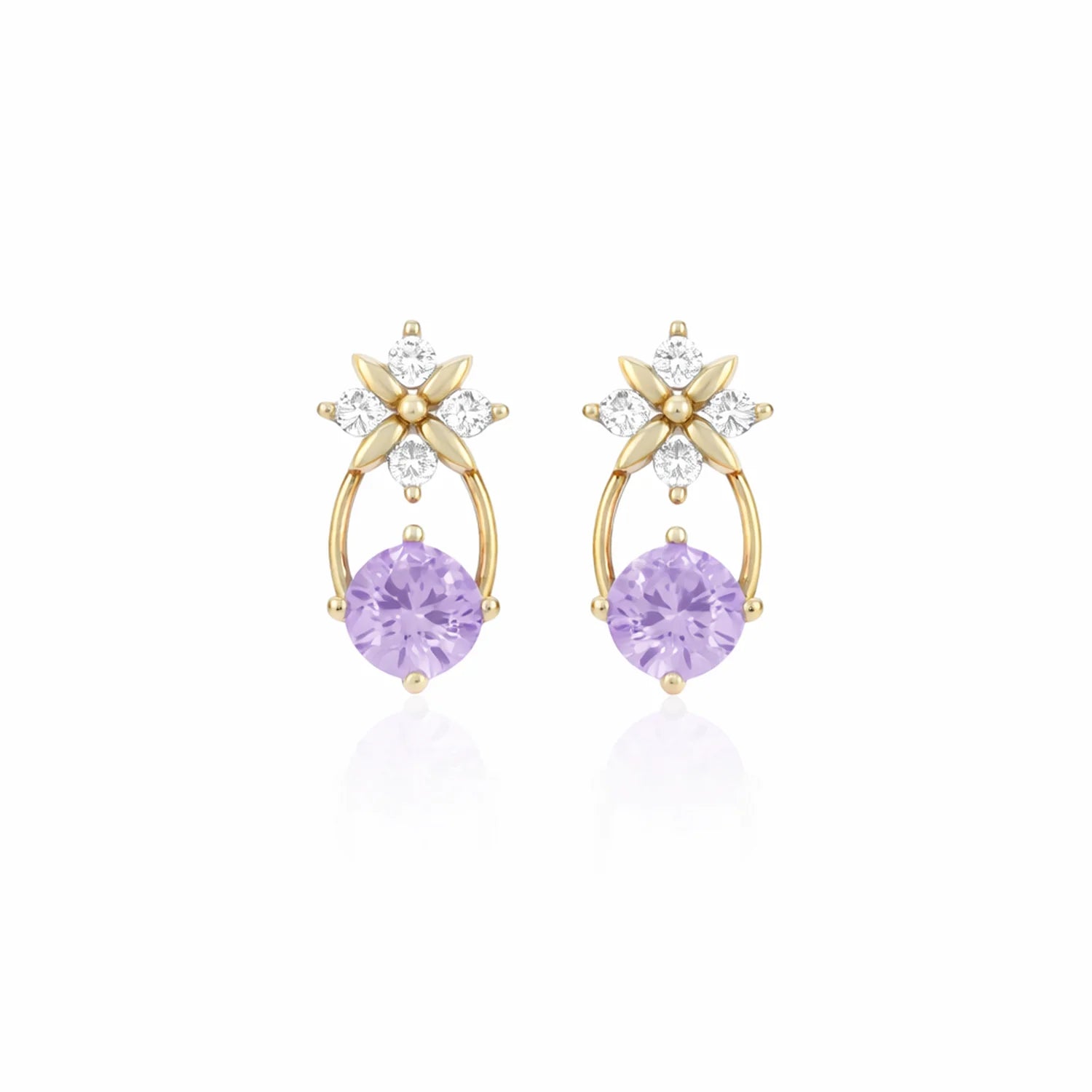 Sterling Silver Starburst Birthstone Dangle Earrings