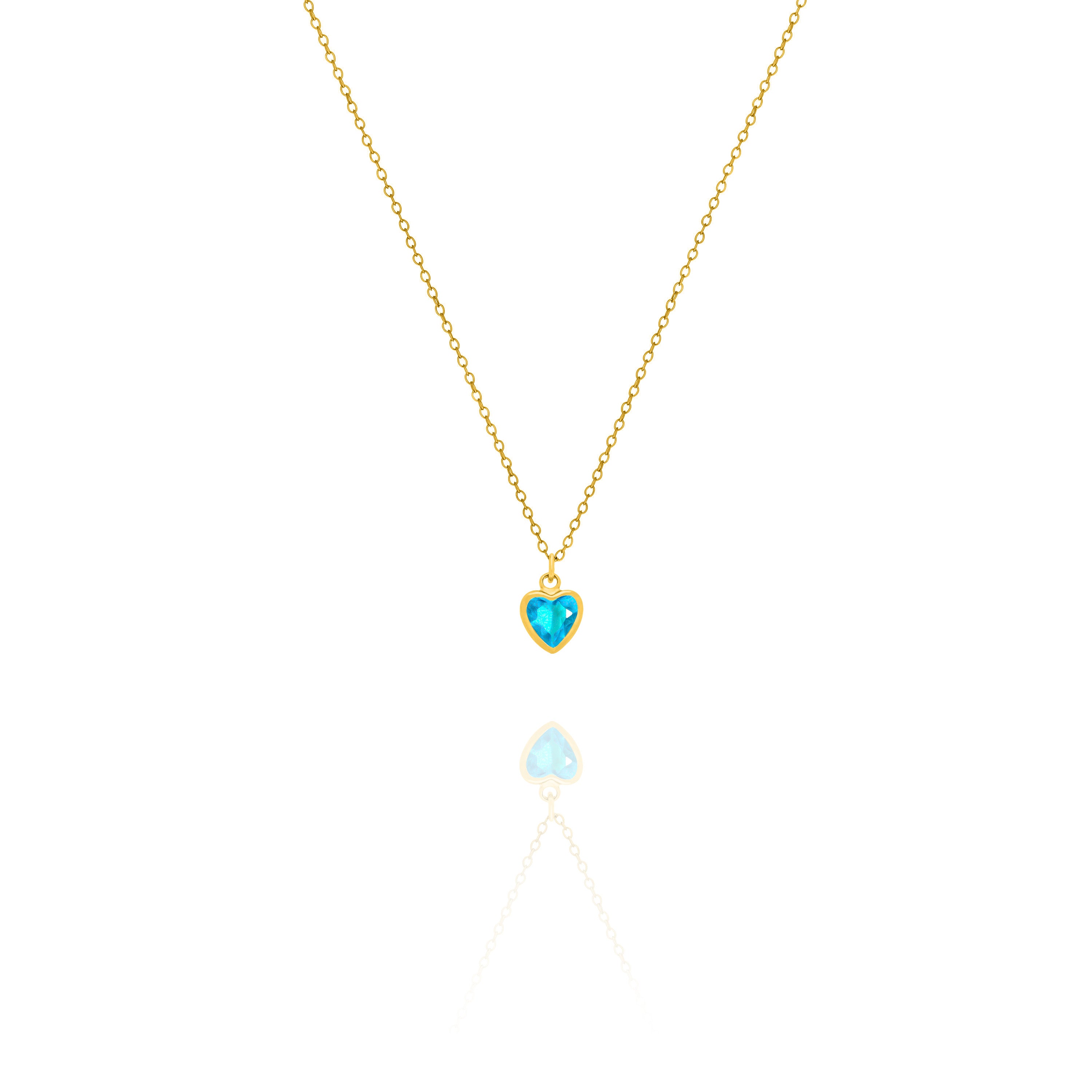 Personalized Heart Birthstone Necklace