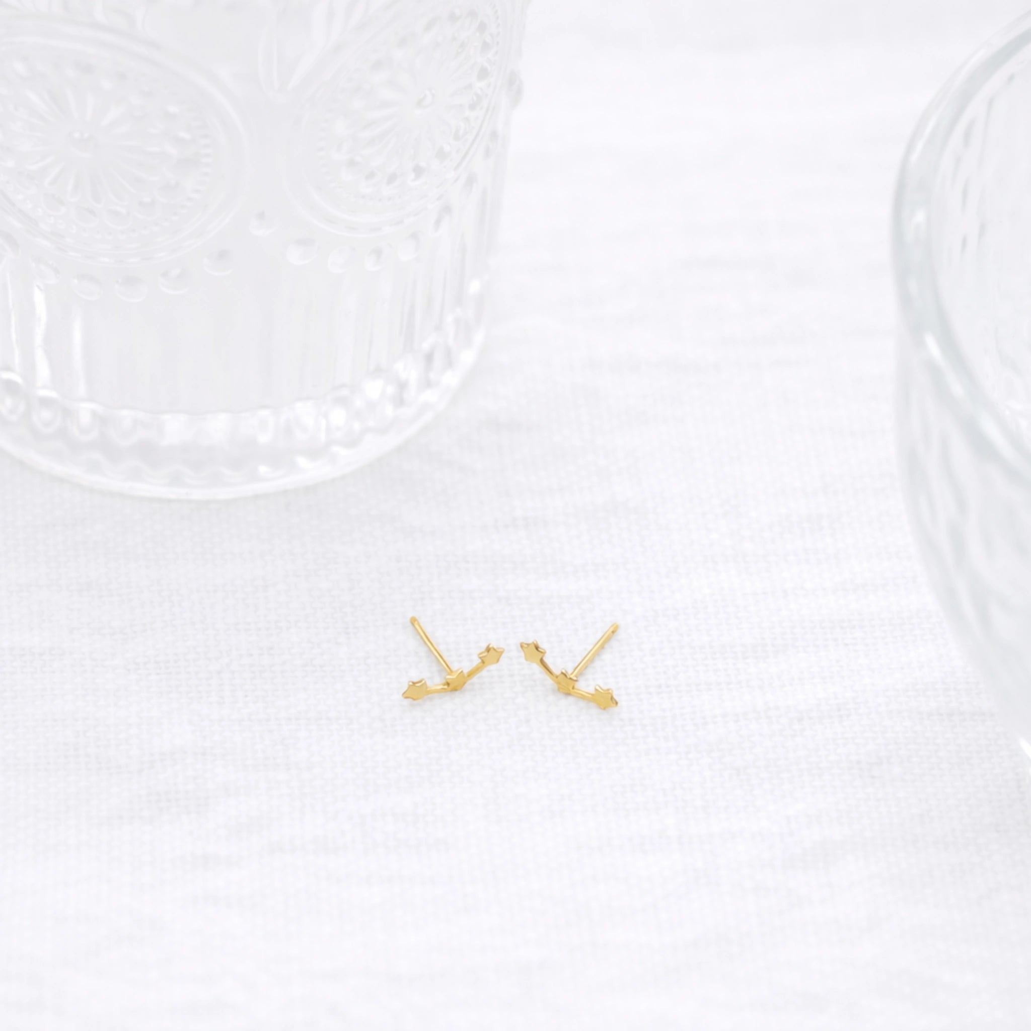 Sterling Silver Star Constellation Stud Earrings