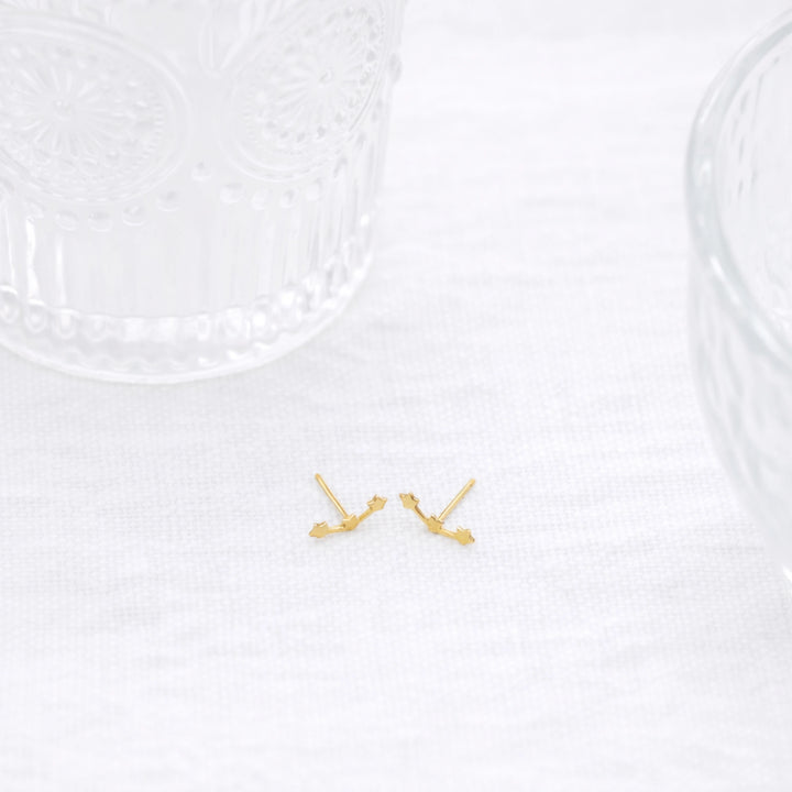 Sterling Silver Star Constellation Stud Earrings