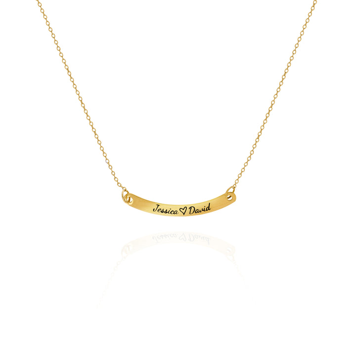 Custom Name Curved Bar Necklace