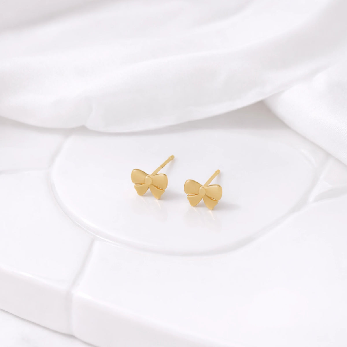 Sterling Silver Bow Stud Earrings