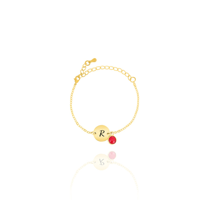 Personalized Birthstone Initial Bracelet