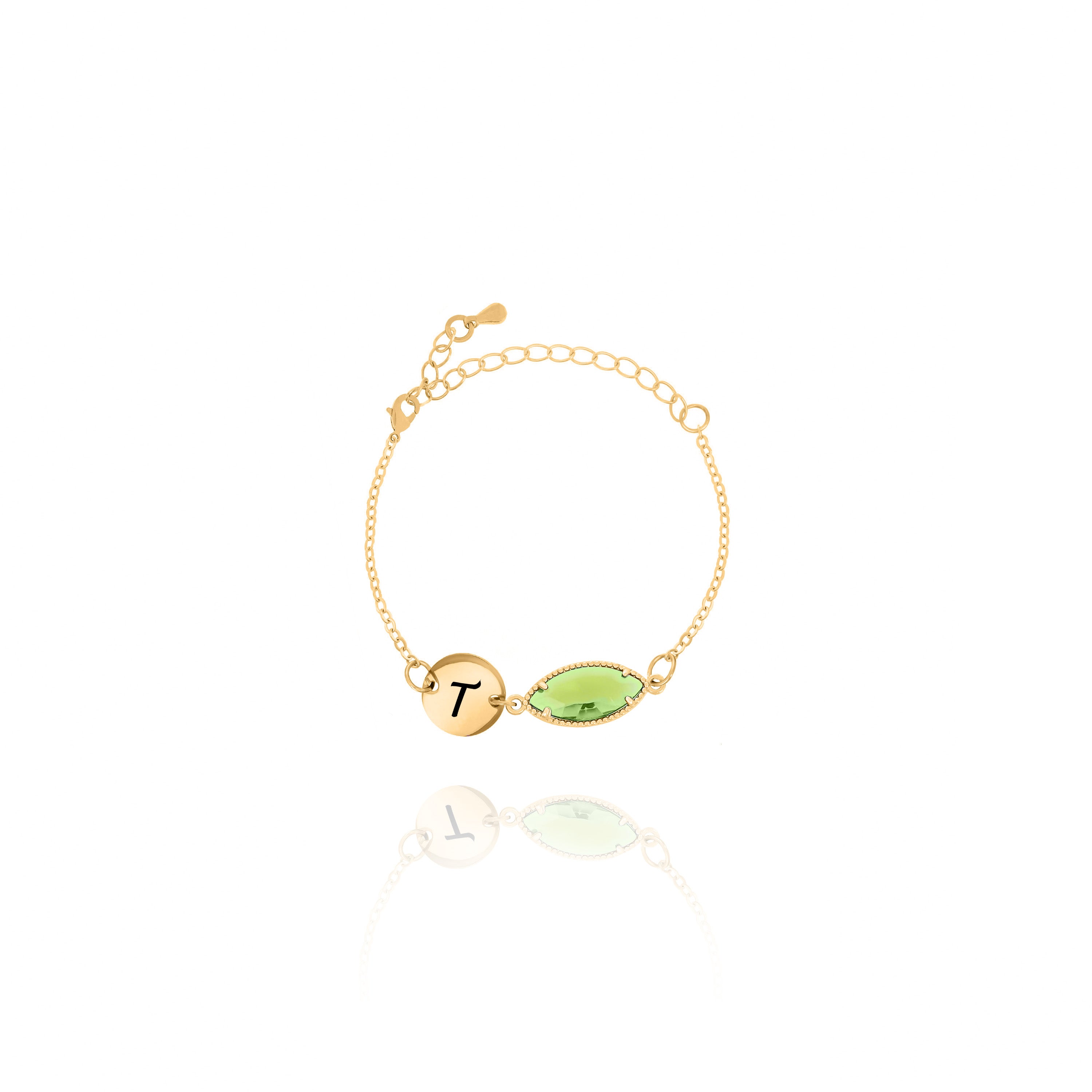 Personalized Birthstone & Initial Bracelet – Custom Jewelry Gift for Her