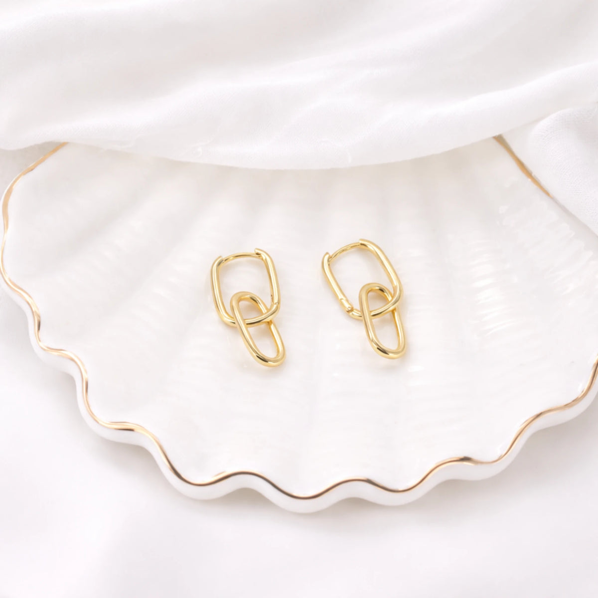 Sterling Silver Chain Link Drop Earrings