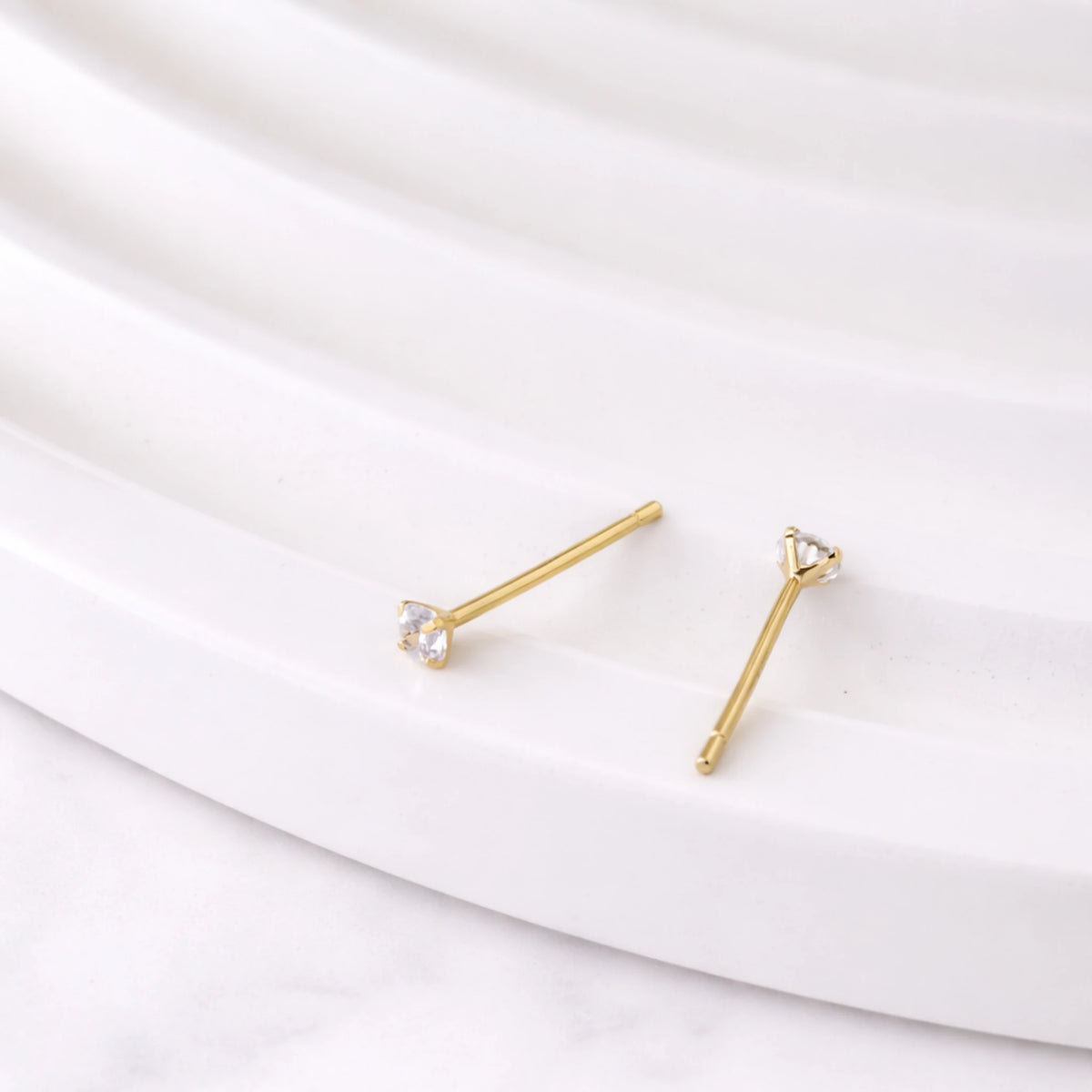 Sterling Silver Tiny CZ Stud Earrings