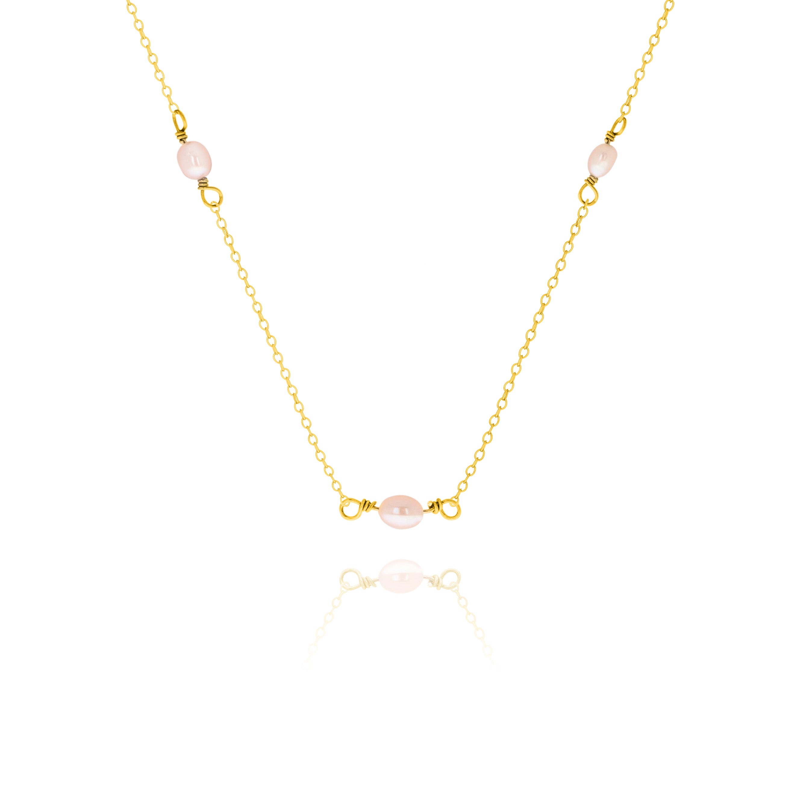 Peach Freshwater Pearl Necklace – Elegant Minimalist Choker