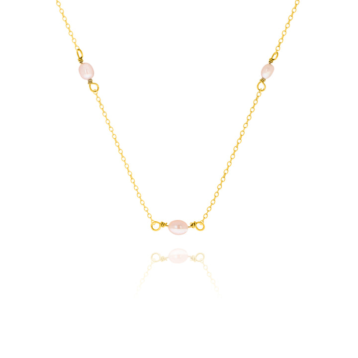 Peach Freshwater Pearl Necklace – Elegant Minimalist Choker