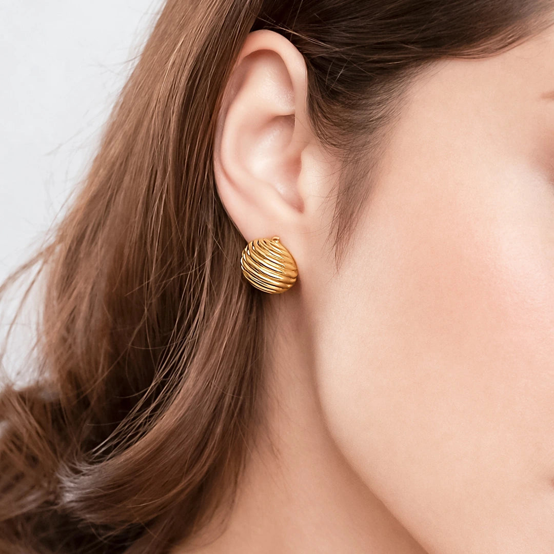 Sterling Silver Textured Round Stud Earrings