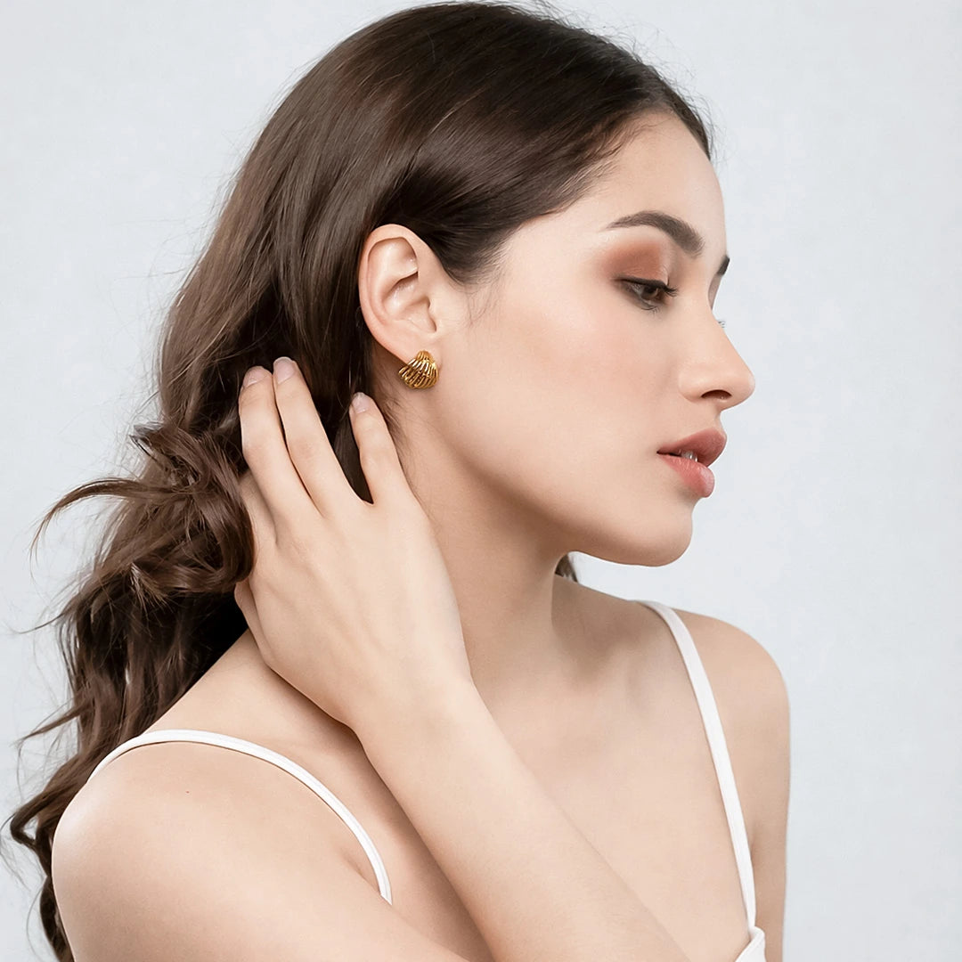 Sterling Silver Open Cage Hoop Earrings