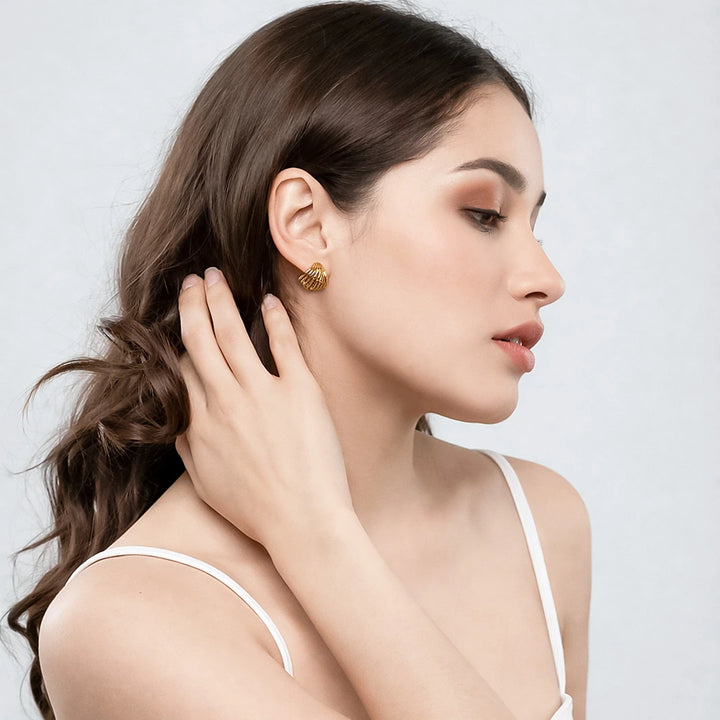 Sterling Silver Open Cage Hoop Earrings