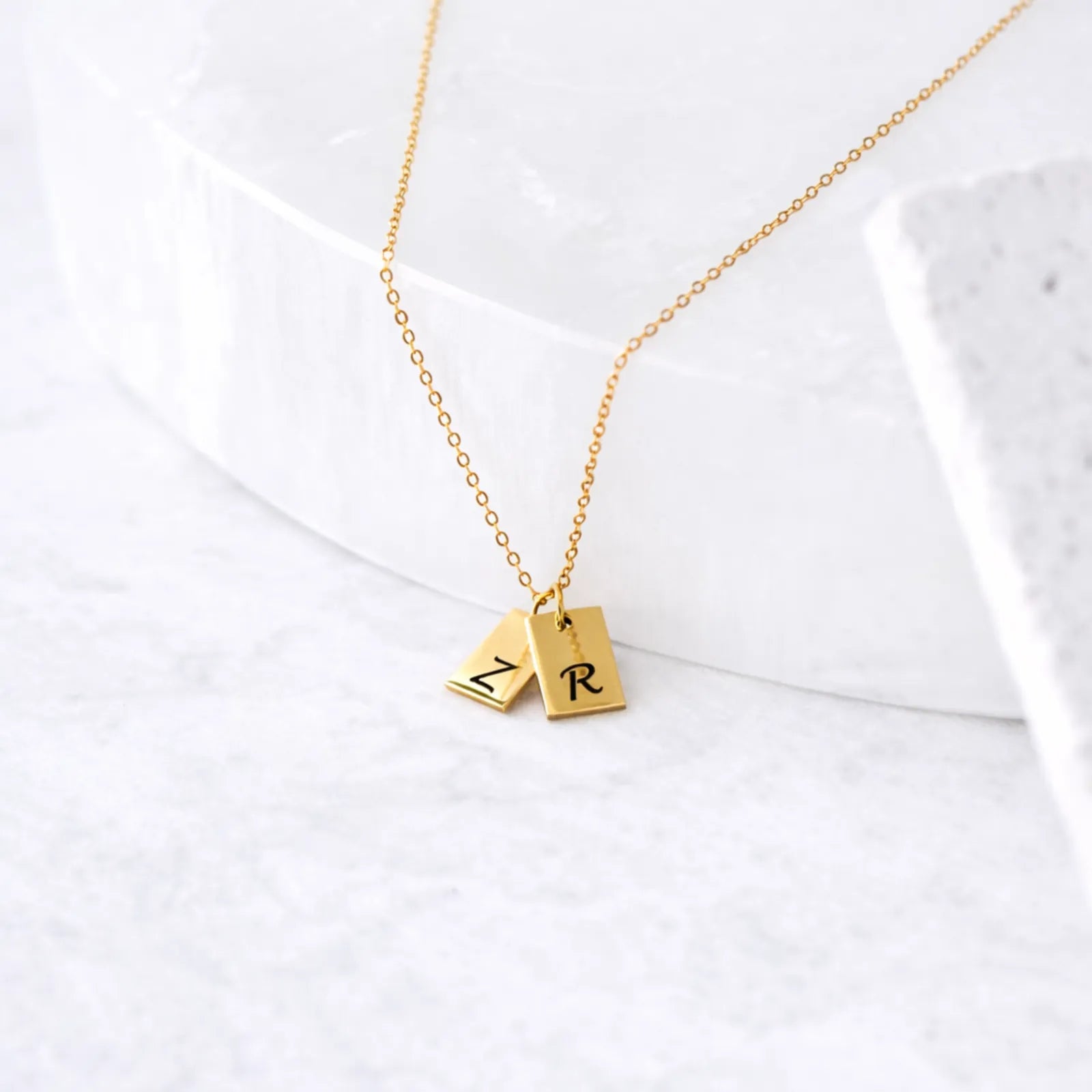 Initial Tag Necklace – Personalized Minimalist Jewelry
