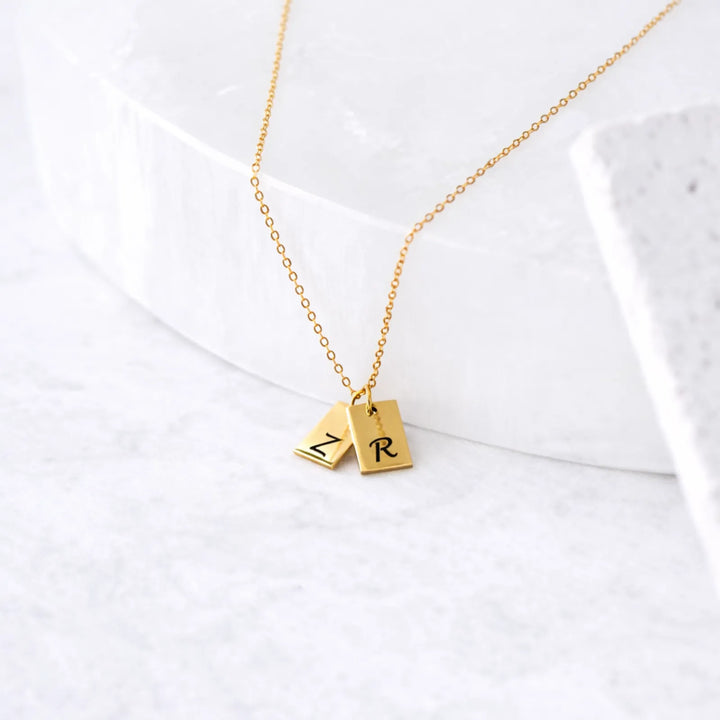 Initial Tag Necklace – Personalized Minimalist Jewelry